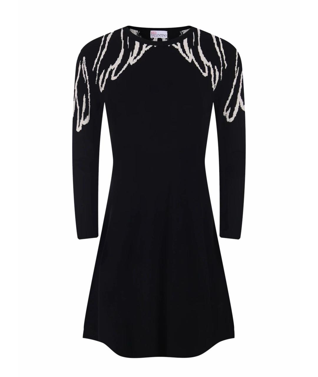 RED VALENTINO Черное вискозное коктейльное платье, фото 1