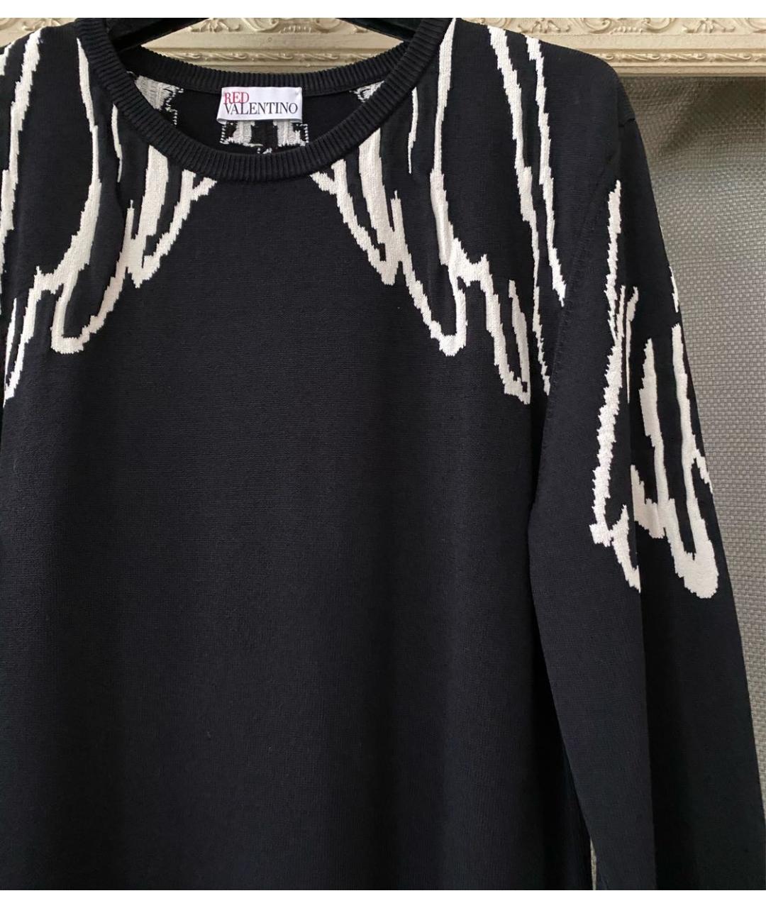 RED VALENTINO Черное вискозное коктейльное платье, фото 7