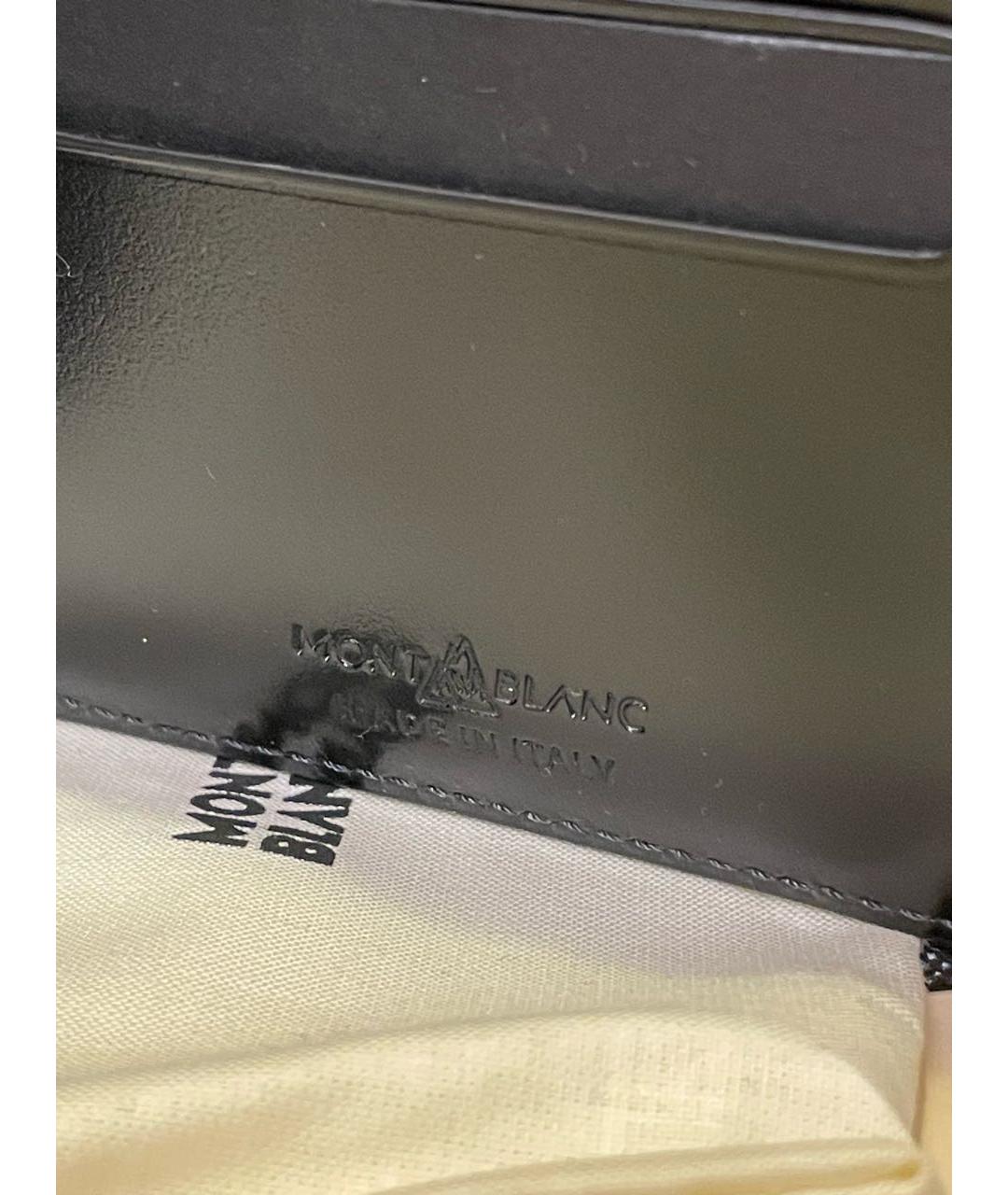 MONTBLANC Черный кожаный кошелек, фото 4
