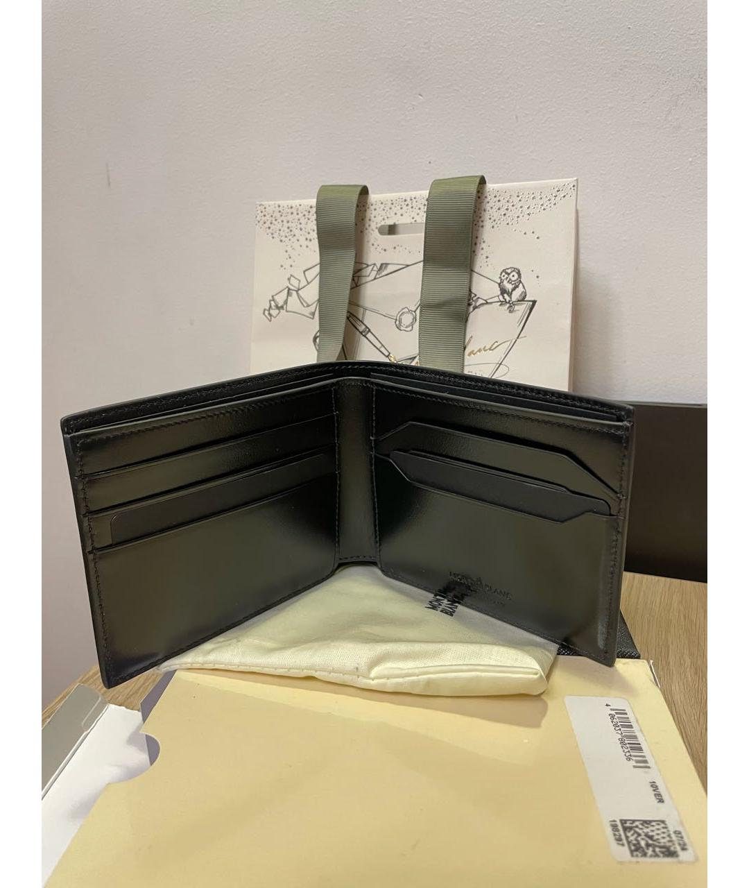 MONTBLANC Черный кожаный кошелек, фото 3