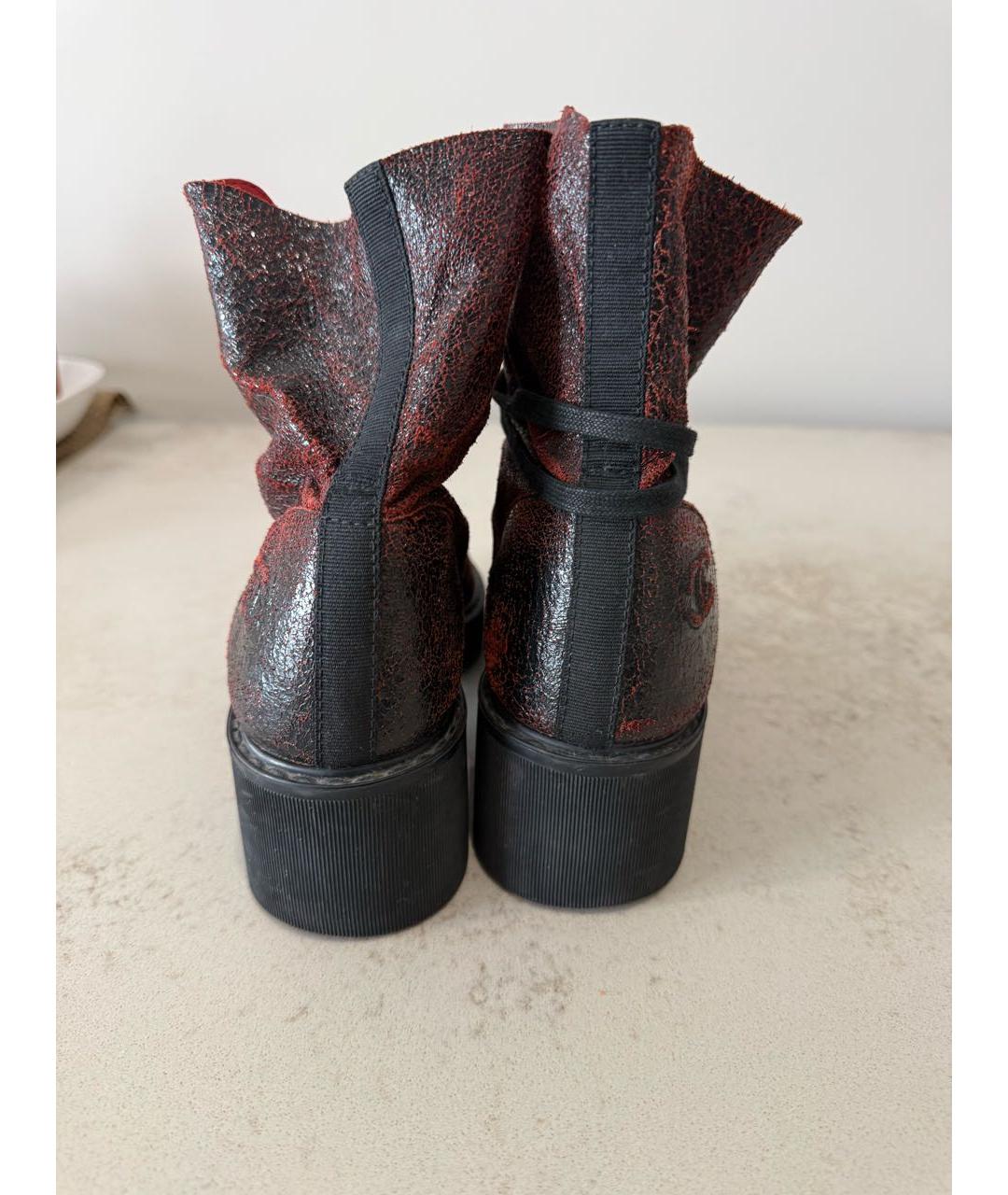 CHANEL Бордовые кожаные ботильоны, фото 4