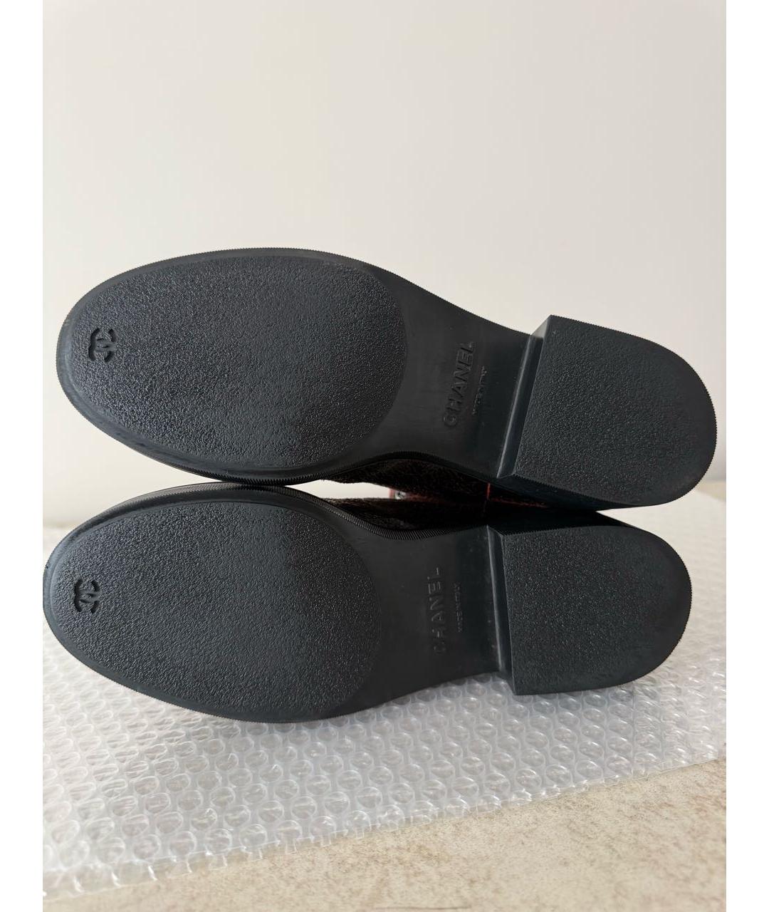 CHANEL Бордовые кожаные ботильоны, фото 5