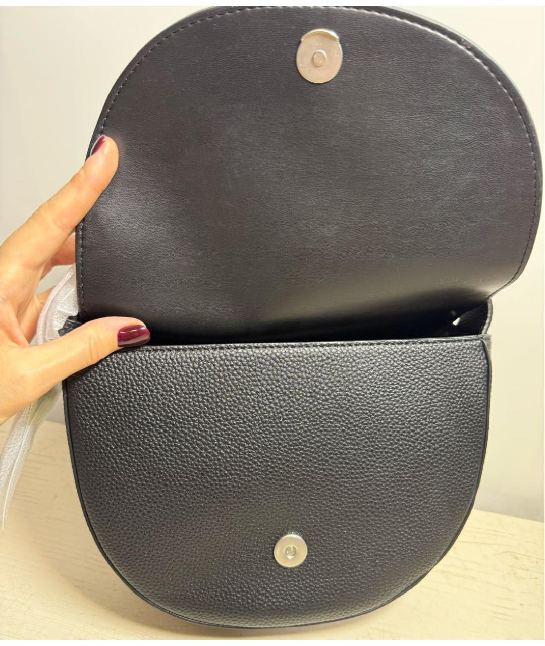 CALVIN KLEIN Черная сумка через плечо из искусственной кожи, фото 5