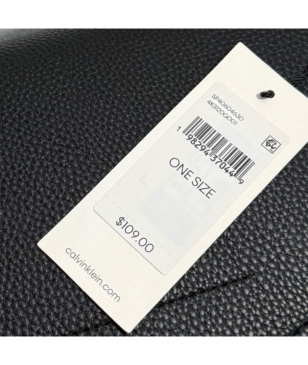 CALVIN KLEIN Черная сумка через плечо из искусственной кожи, фото 6