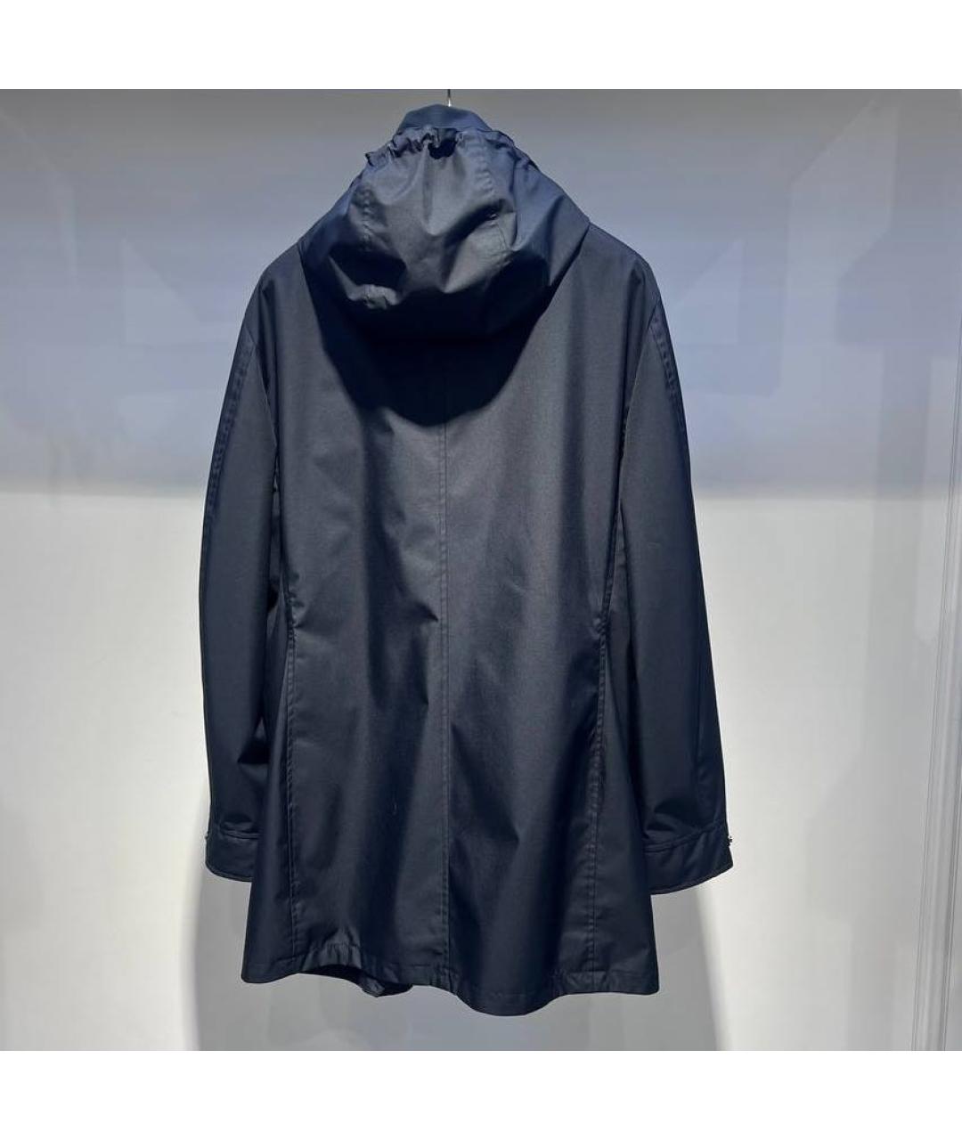 MOORER Черный полиэстеровый тренч / плащ, фото 2