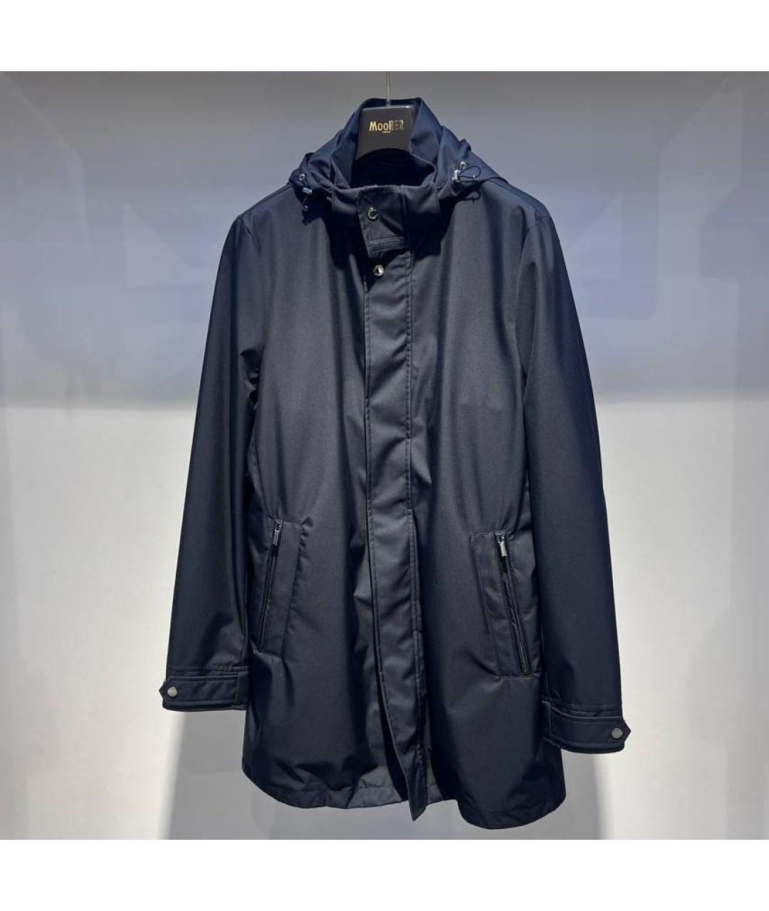 MOORER Черный полиэстеровый тренч / плащ, фото 4