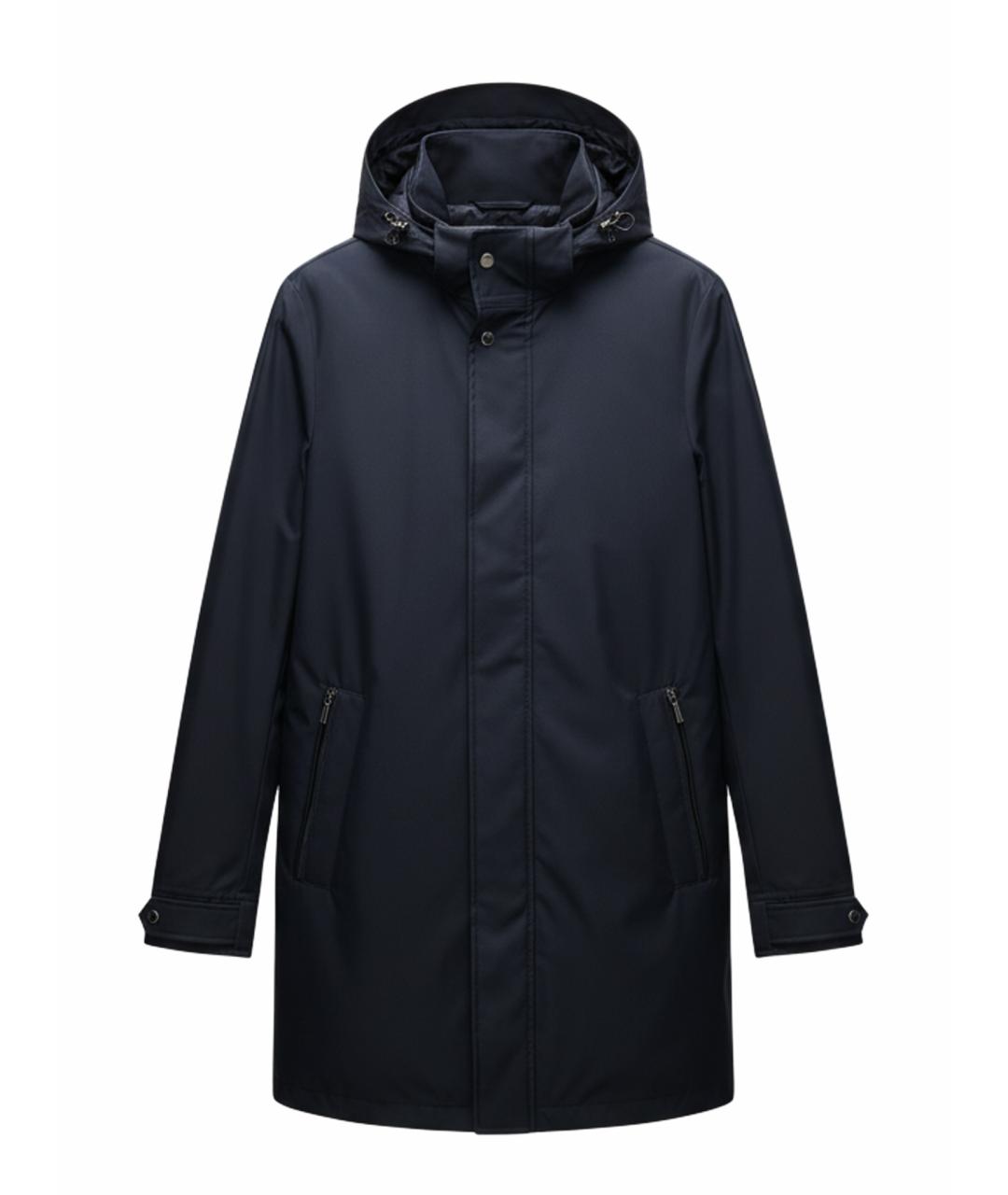 MOORER Черный полиэстеровый тренч / плащ, фото 5