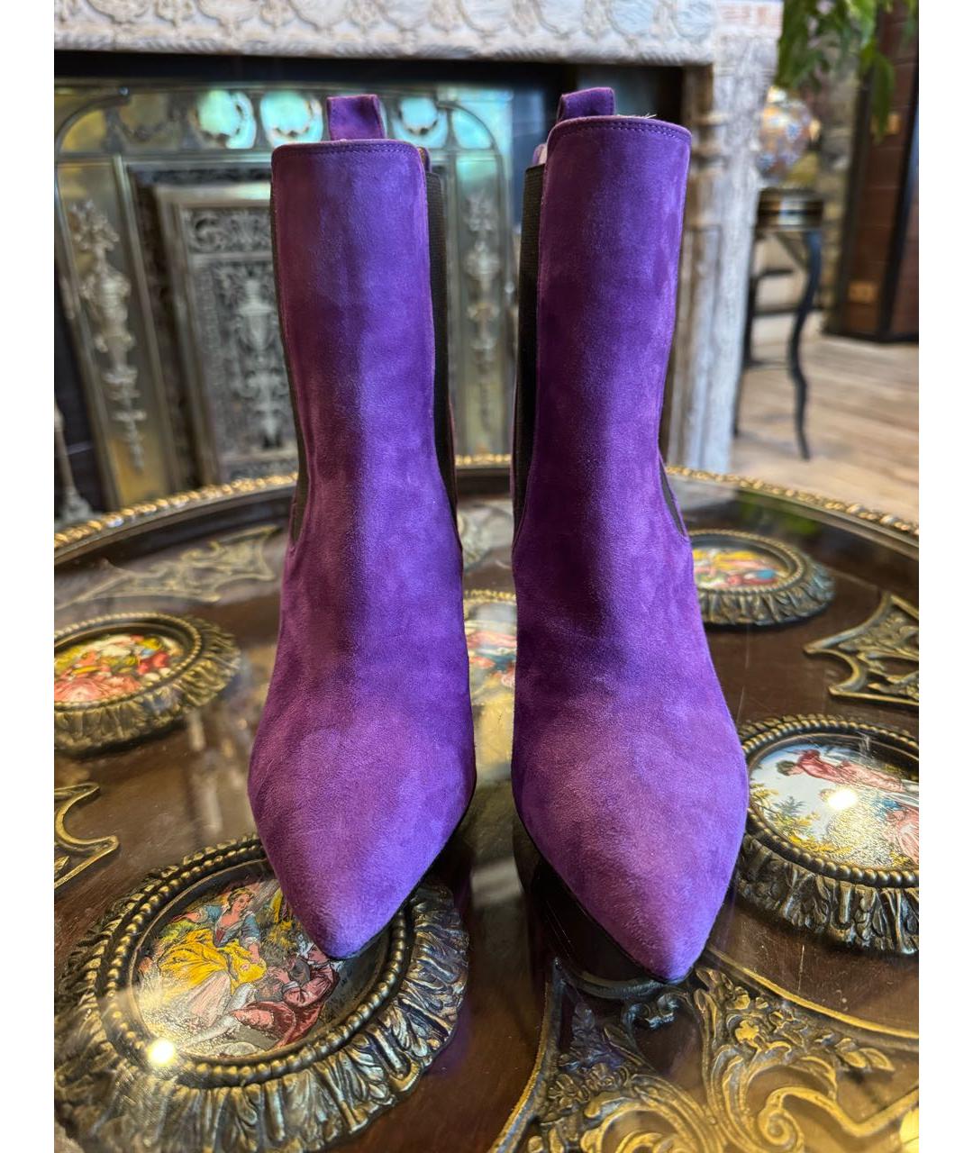 PARIS TEXAS Фиолетовые замшевые полусапоги, фото 2
