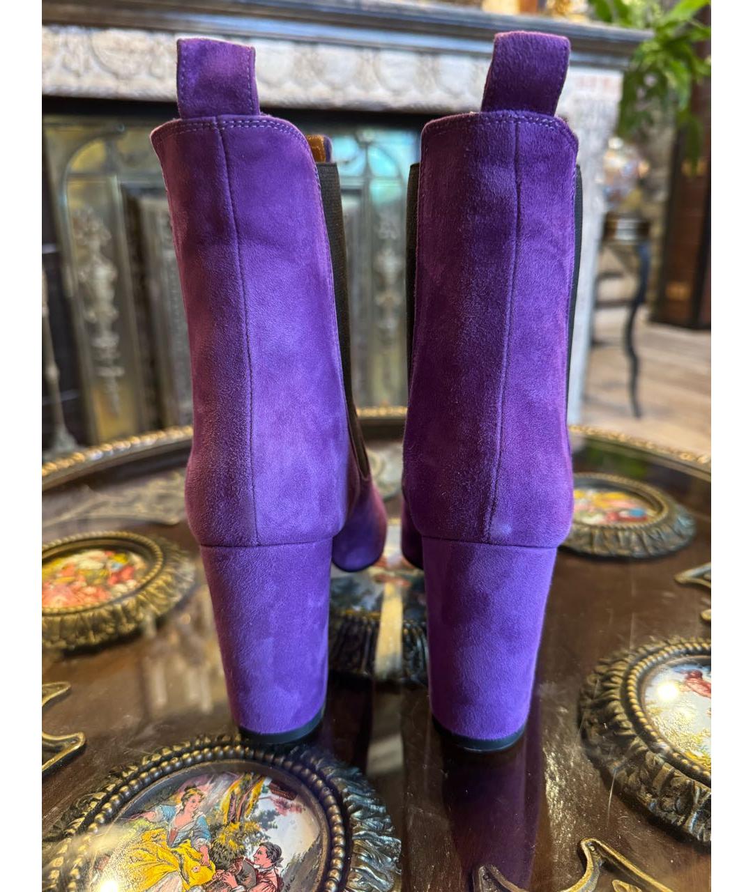 PARIS TEXAS Фиолетовые замшевые полусапоги, фото 4
