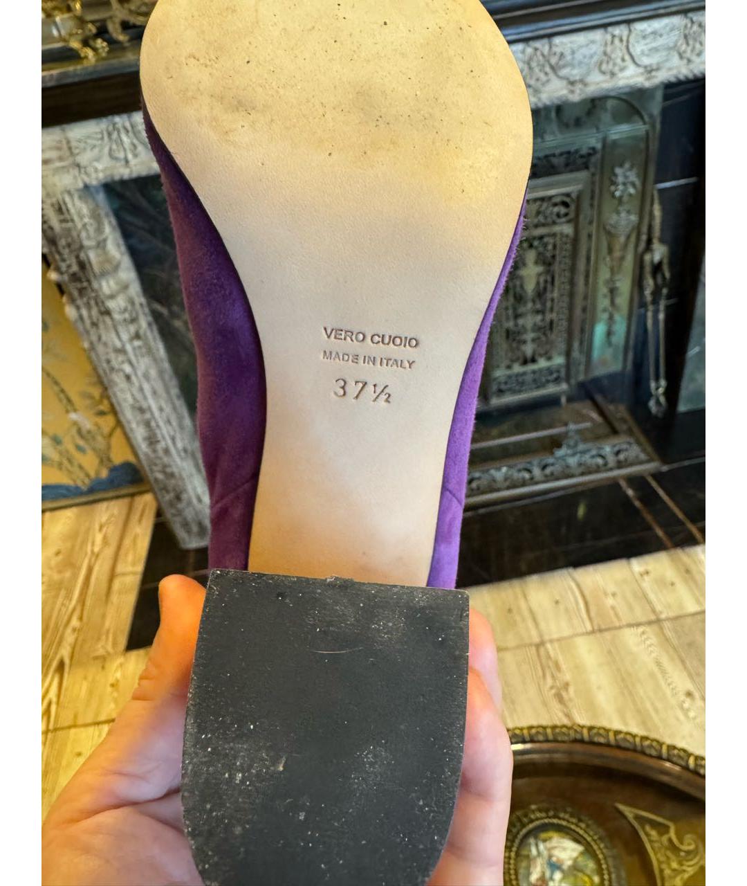 PARIS TEXAS Фиолетовые замшевые полусапоги, фото 6