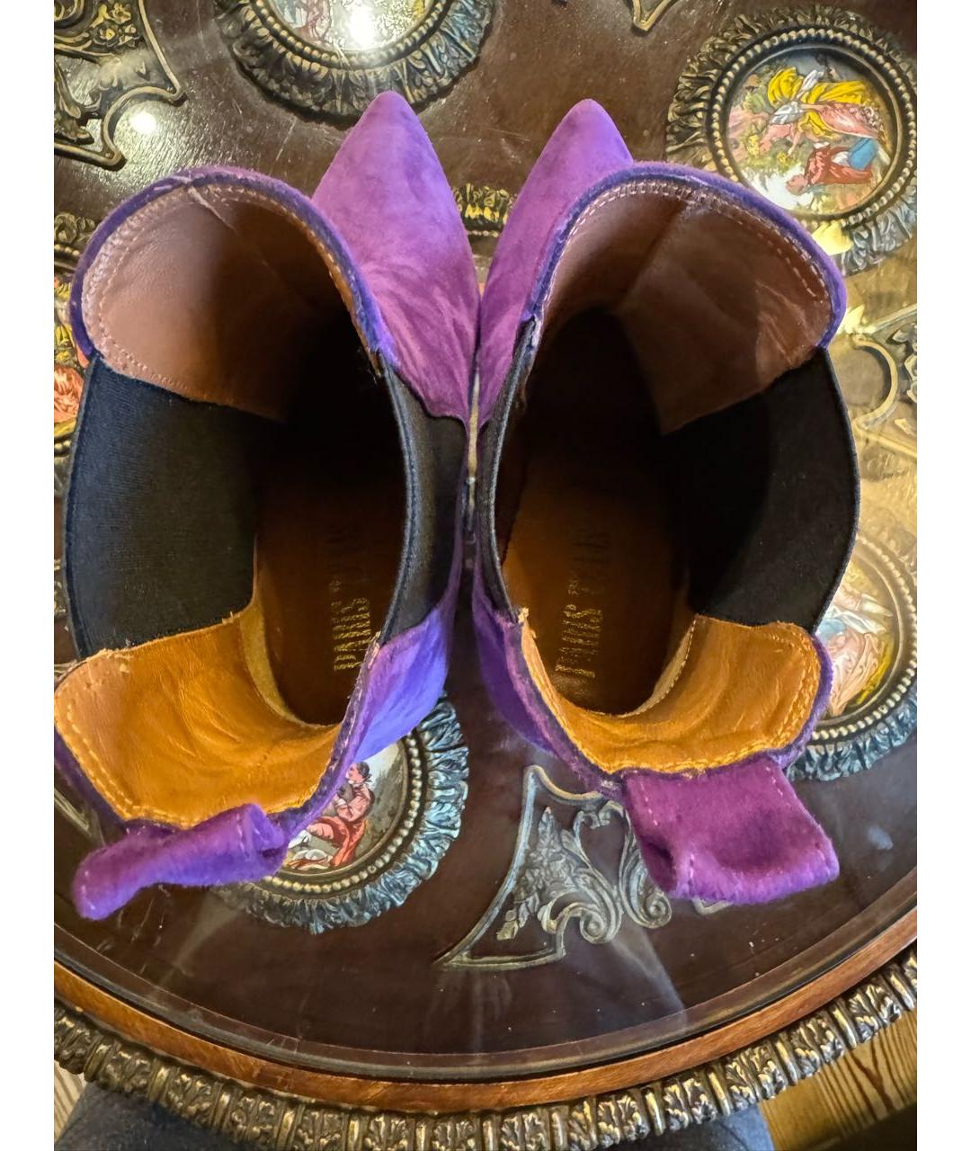 PARIS TEXAS Фиолетовые замшевые полусапоги, фото 3