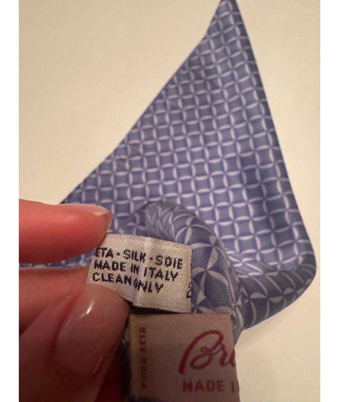 BRIONI Синий шелковый платок, фото 5