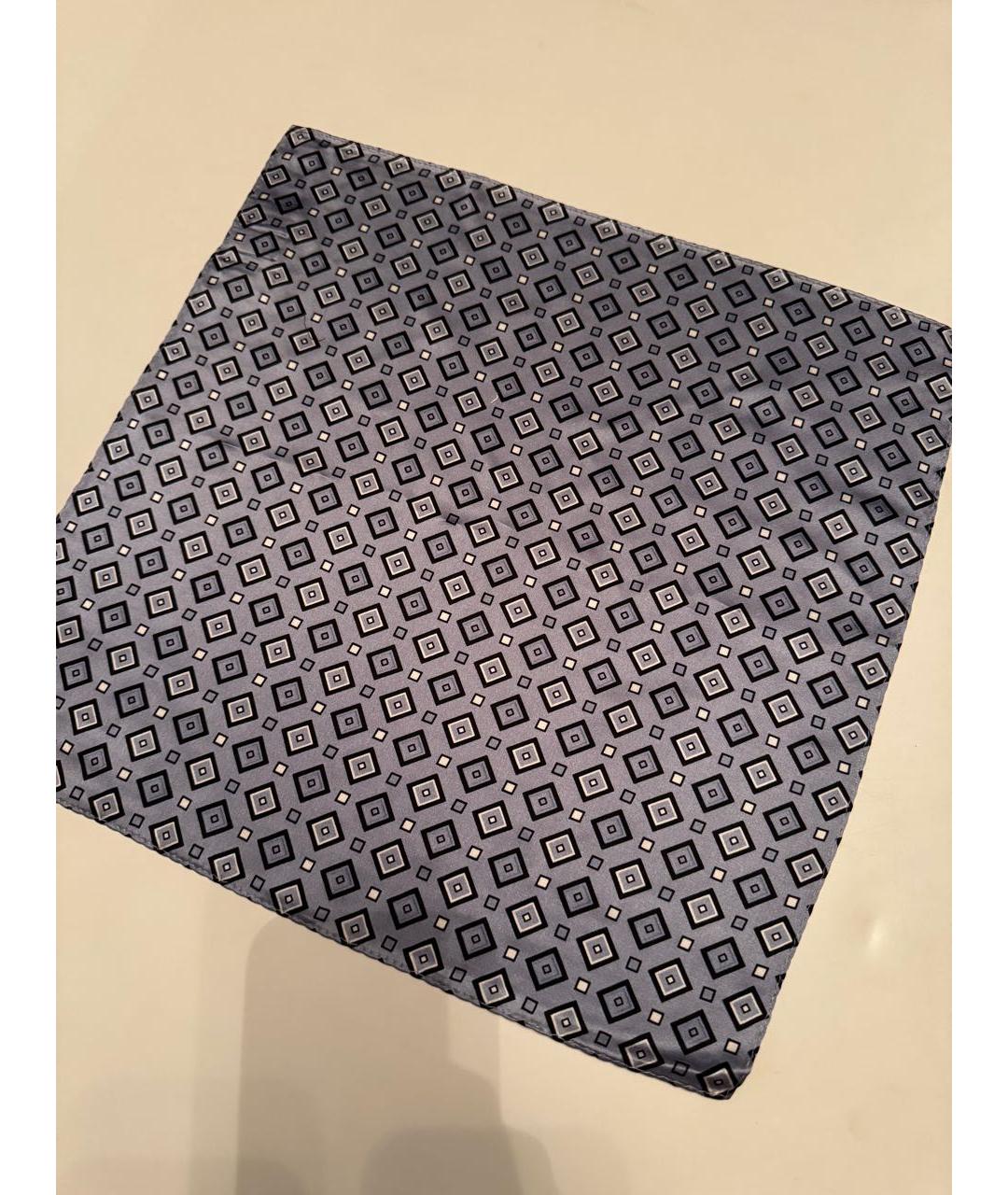 BRIONI Синий шелковый платок, фото 5