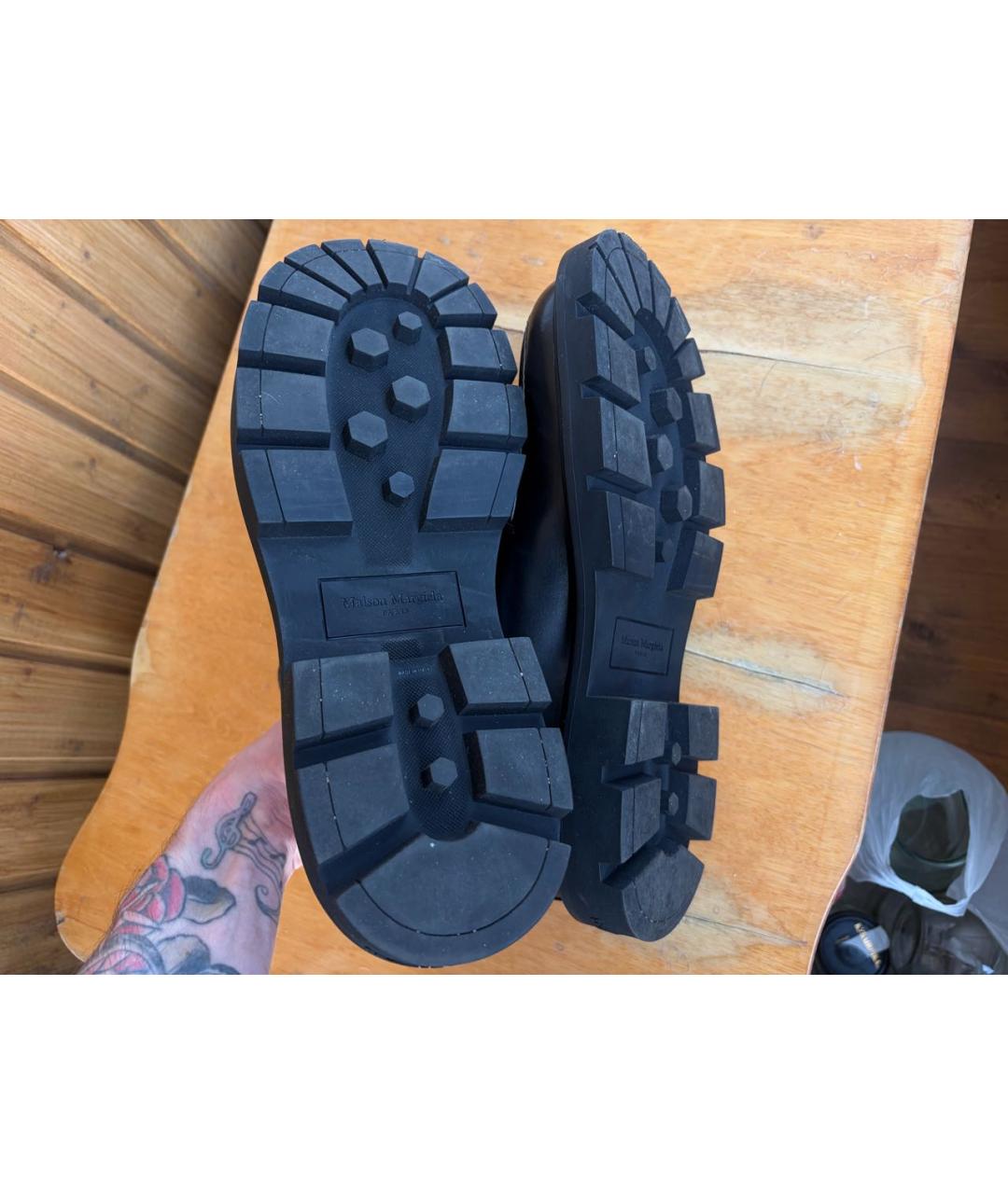 MAISON MARGIELA Черные кожаные лоферы, фото 3