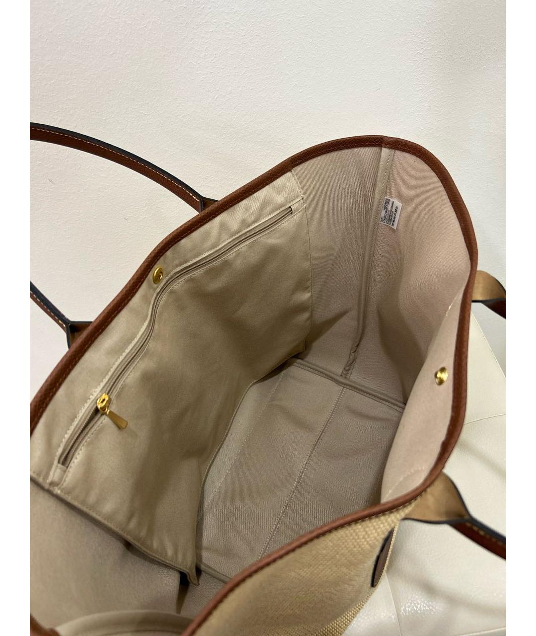 LONGCHAMP Бежевая пелетеная пляжная сумка, фото 7