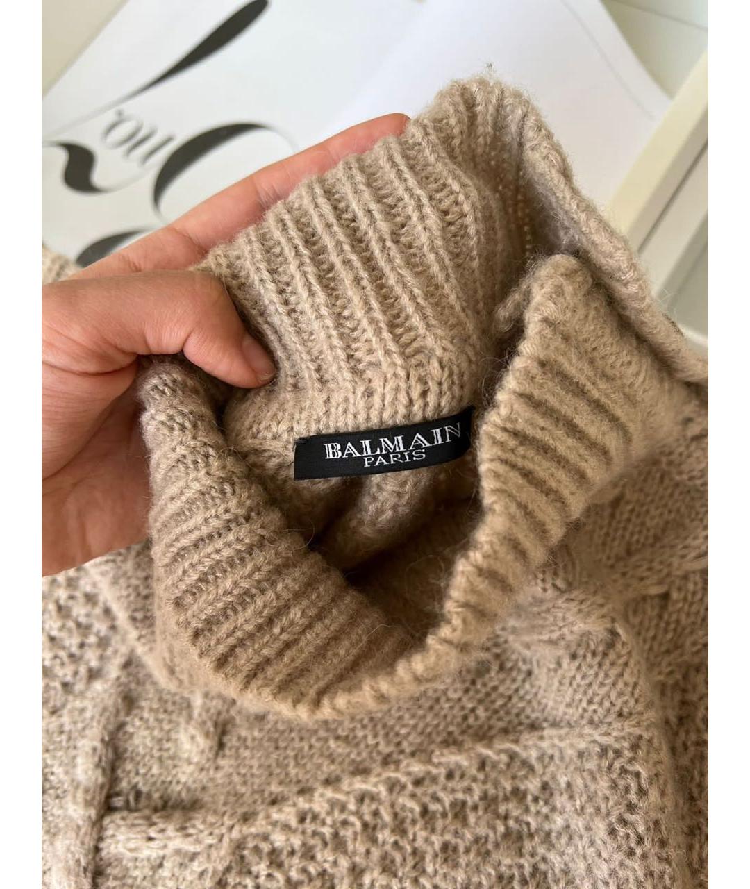 BALMAIN Коричневый джемпер / свитер, фото 4