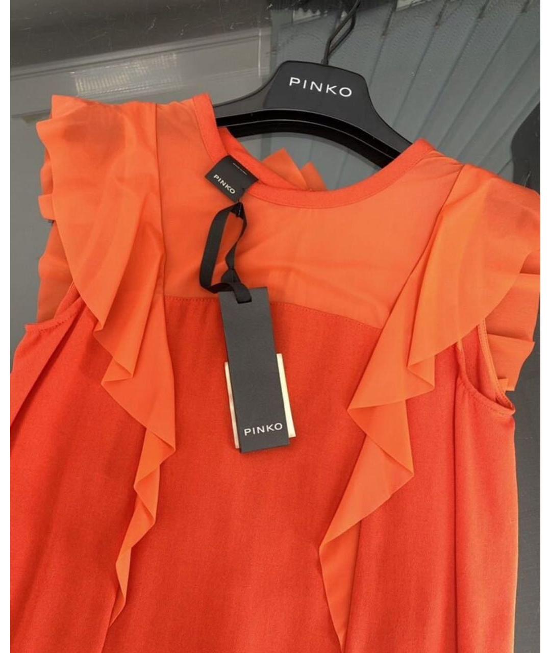 PINKO Оранжевая вискозная блузы, фото 3