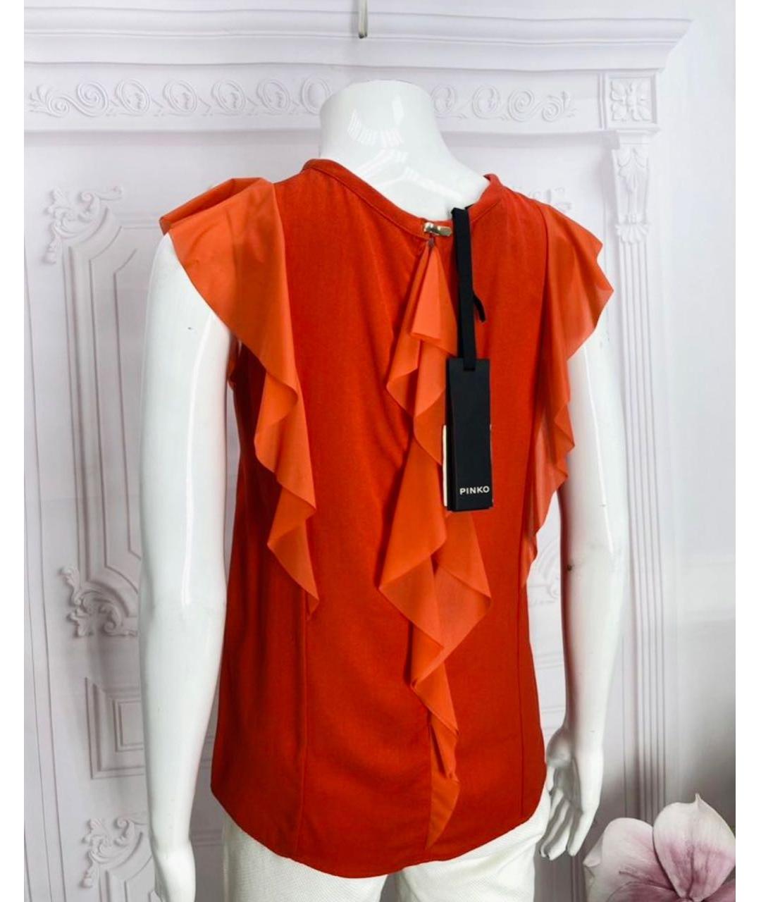 PINKO Оранжевая вискозная блузы, фото 2