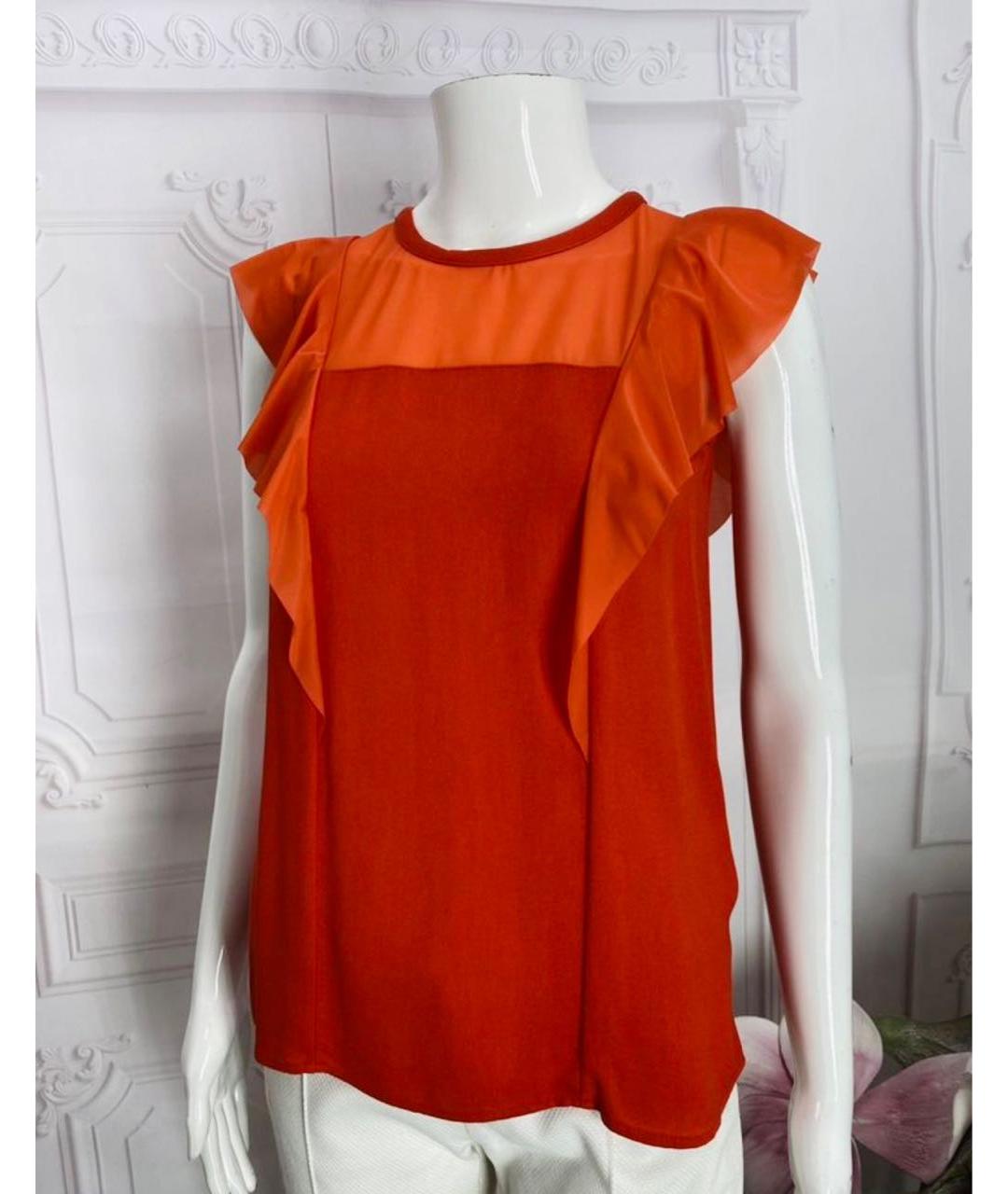 PINKO Оранжевая вискозная блузы, фото 5