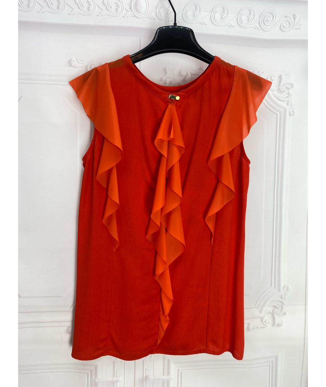 PINKO Оранжевая вискозная блузы, фото 8