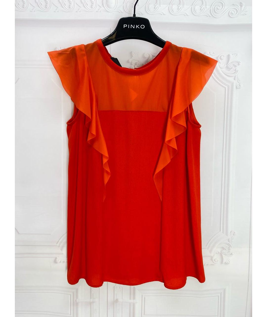PINKO Оранжевая вискозная блузы, фото 9