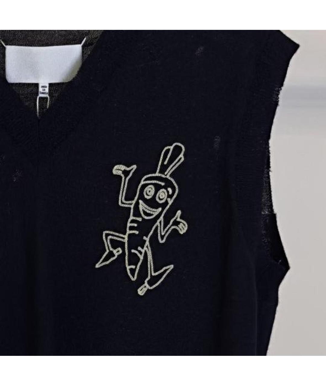 MAISON MARGIELA Темно-синий шерстяной жилет, фото 2