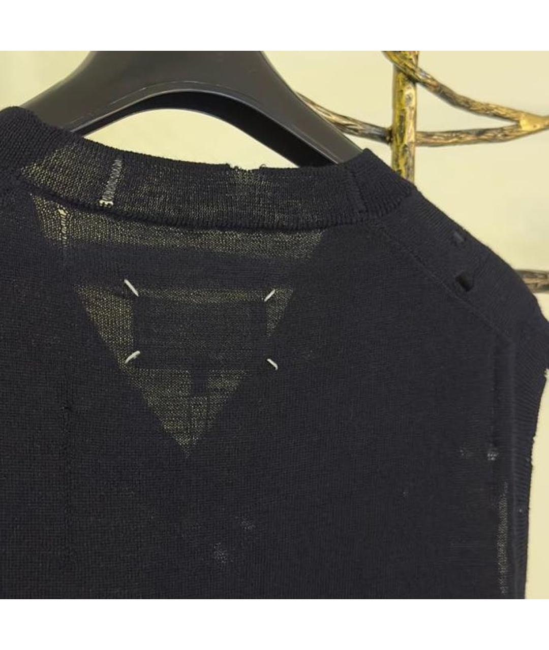 MAISON MARGIELA Темно-синий шерстяной жилет, фото 4