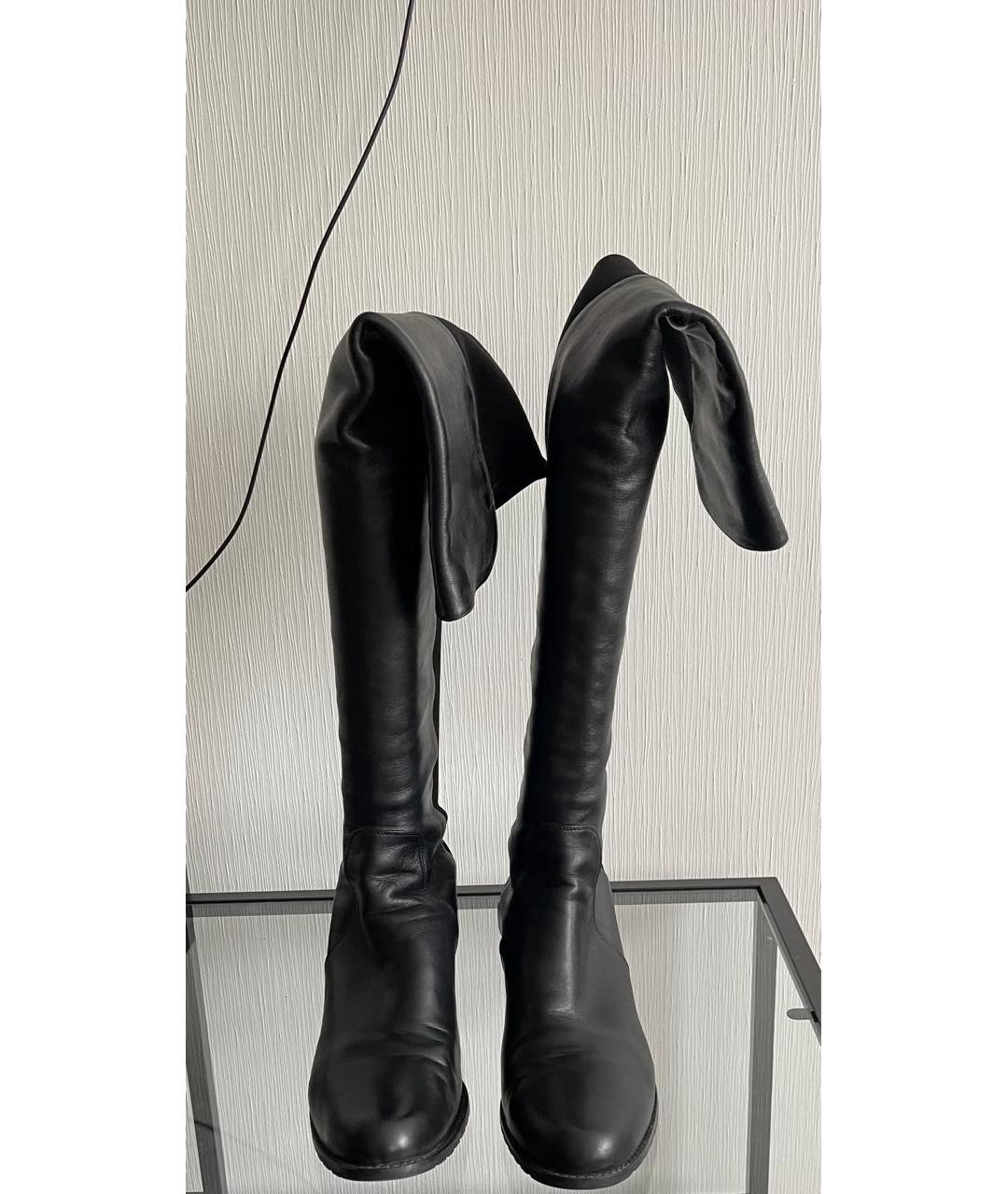 STUART WEITZMAN Черные кожаные ботфорты, фото 3