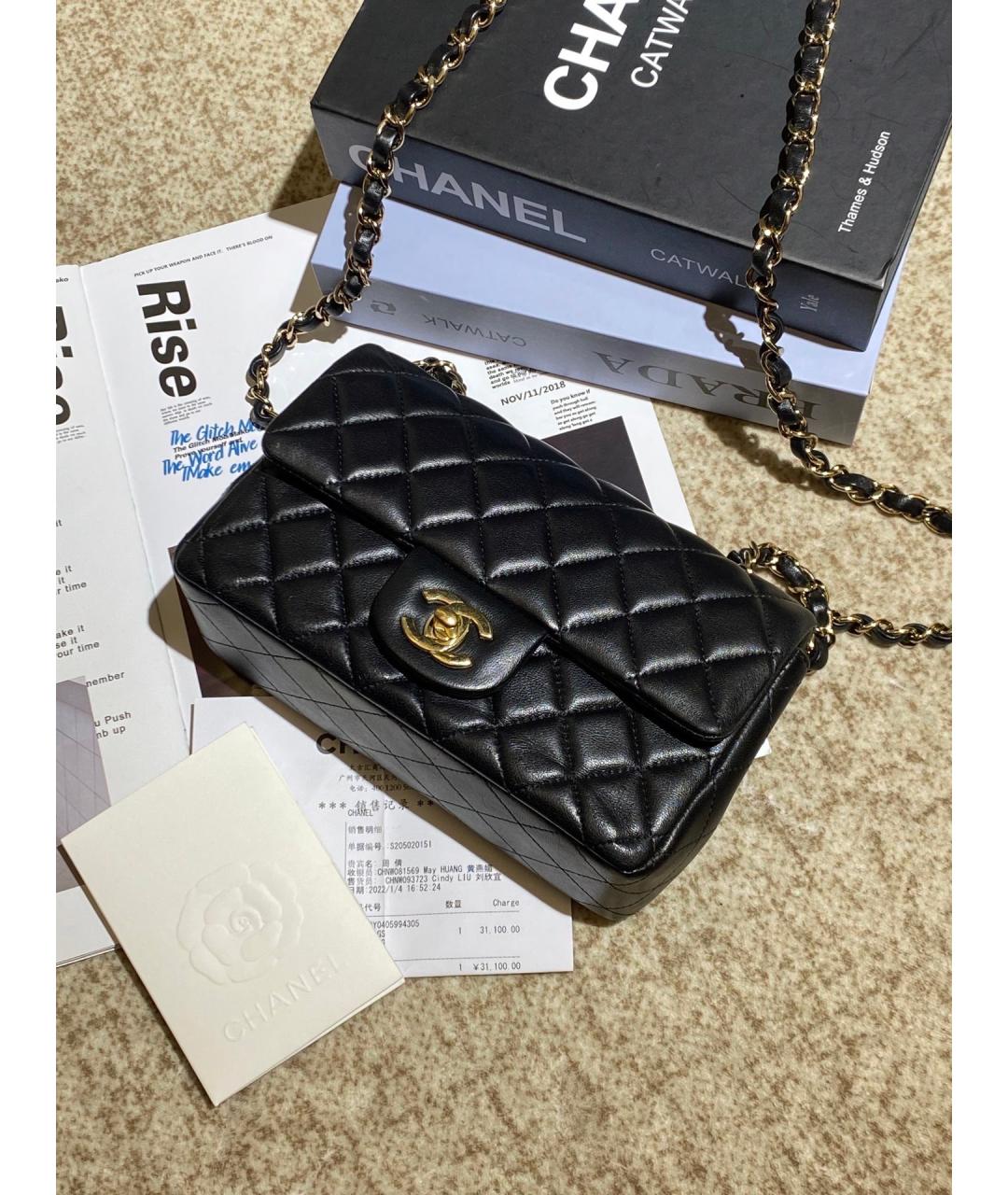 CHANEL Черная кожаная сумка через плечо, фото 10