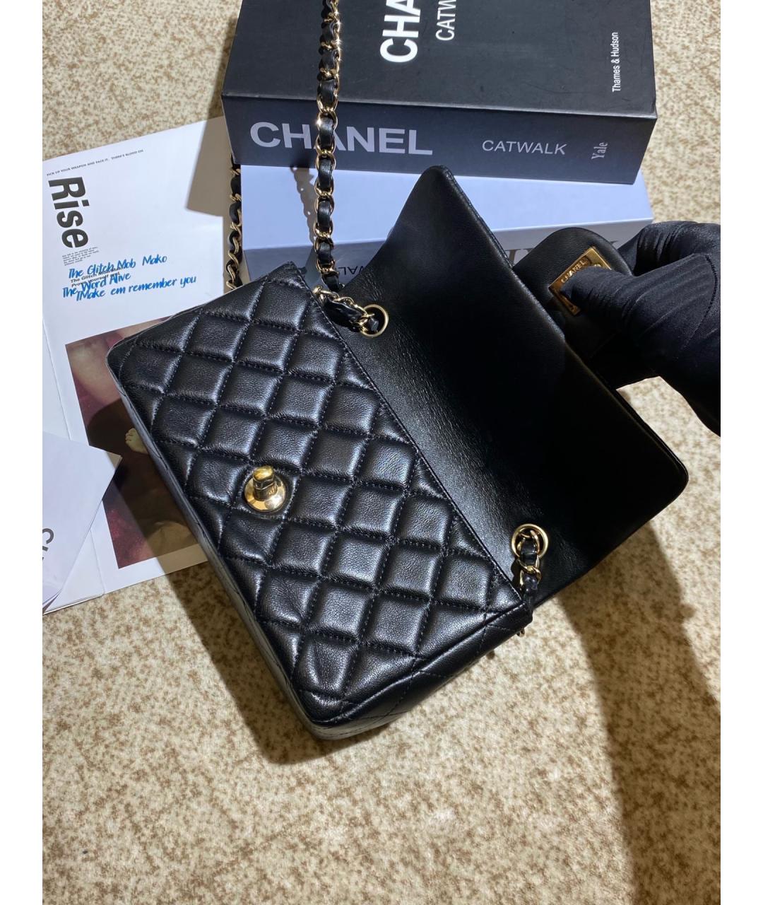 CHANEL Черная кожаная сумка через плечо, фото 4