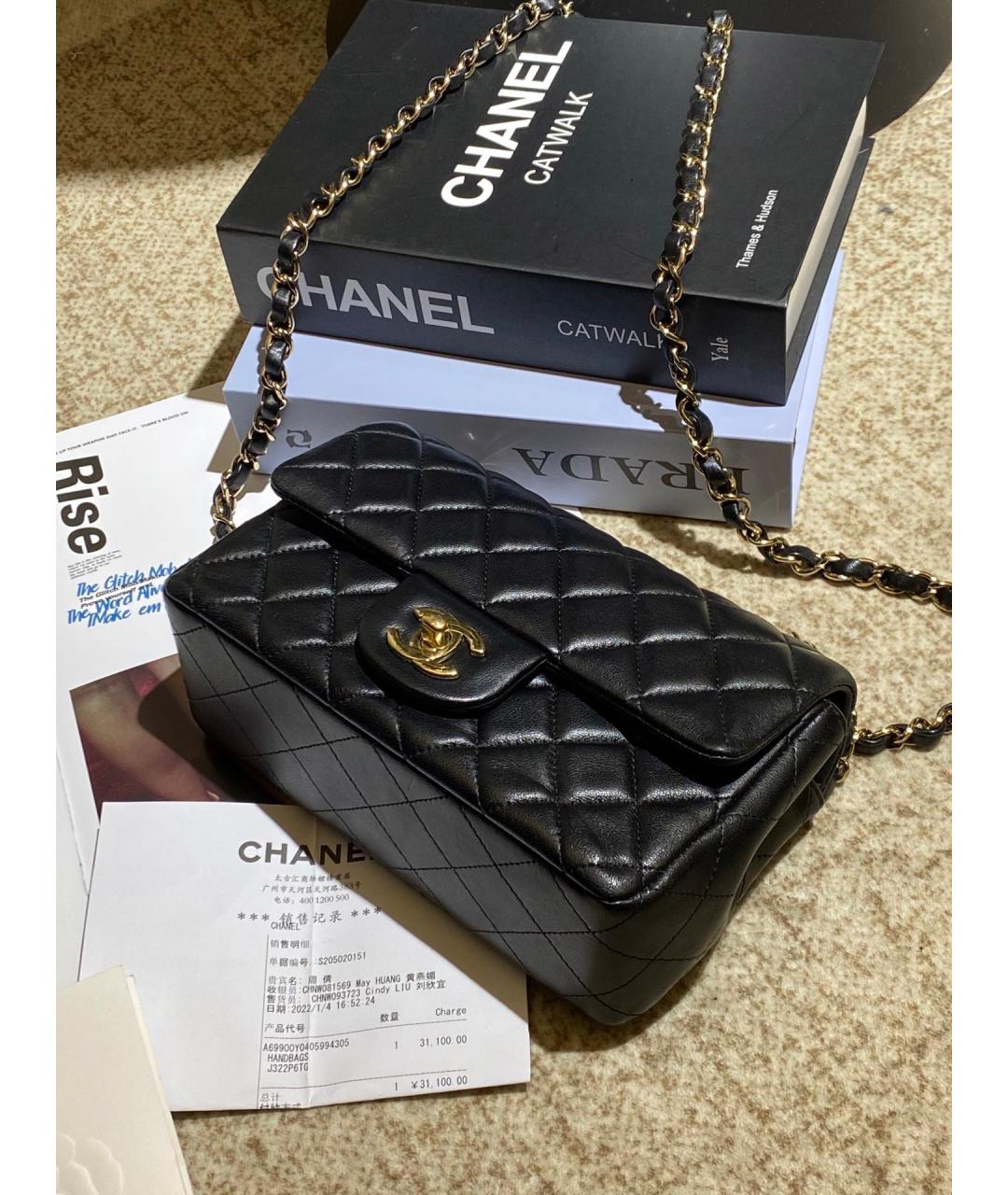 CHANEL Черная кожаная сумка через плечо, фото 2