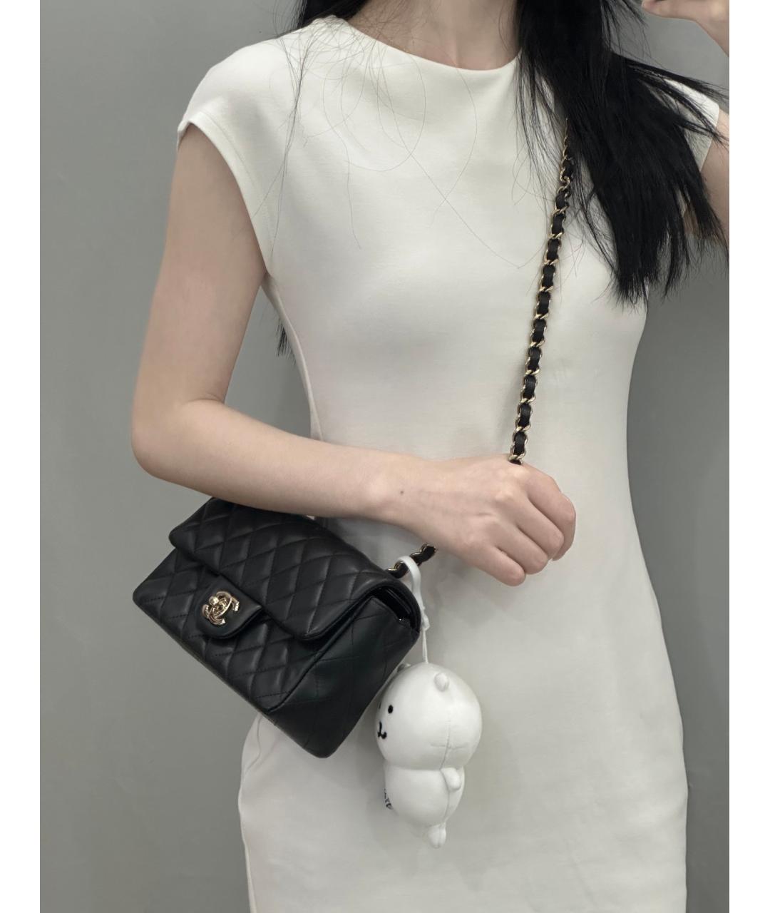 CHANEL Черная кожаная сумка через плечо, фото 9