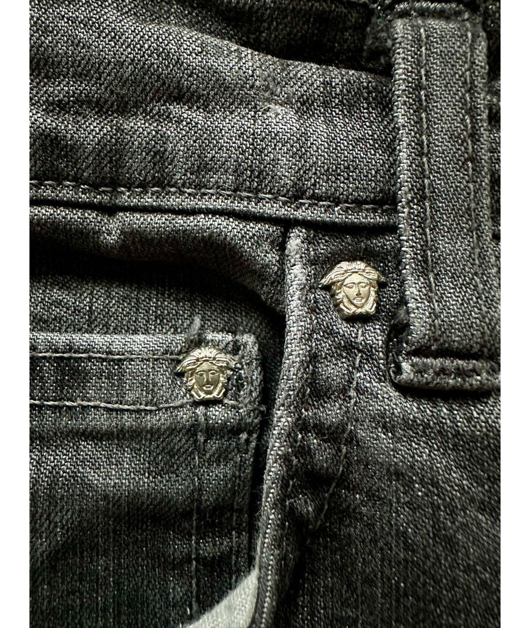 VERSACE JEANS COUTURE Серые хлопковые прямые джинсы, фото 7