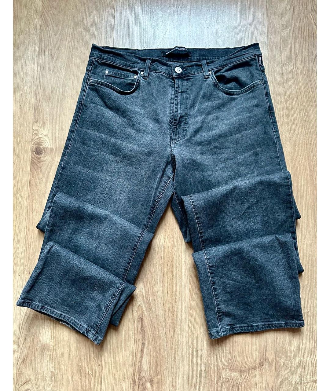 VERSACE JEANS COUTURE Серые хлопковые прямые джинсы, фото 3