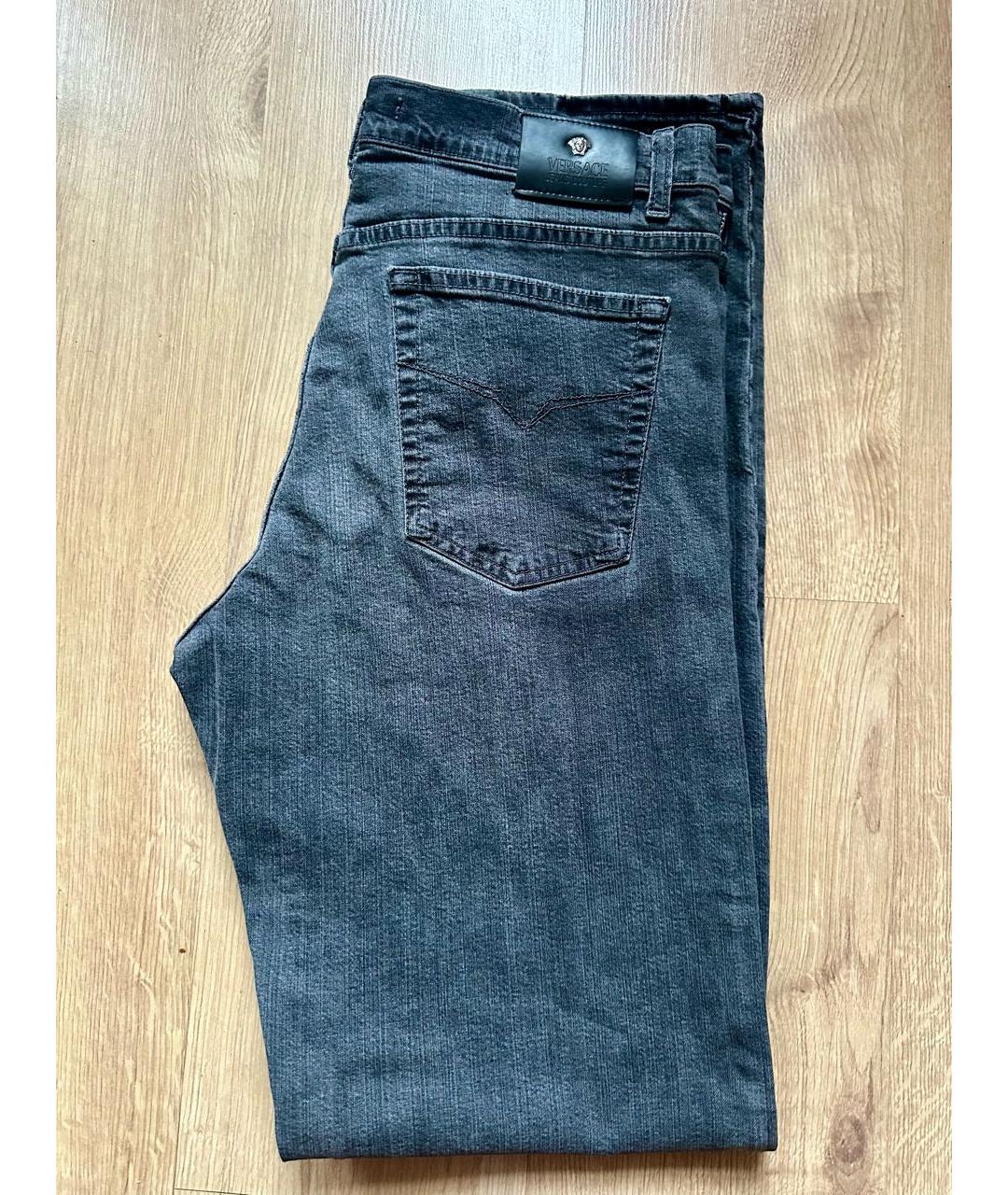 VERSACE JEANS COUTURE Серые хлопковые прямые джинсы, фото 4