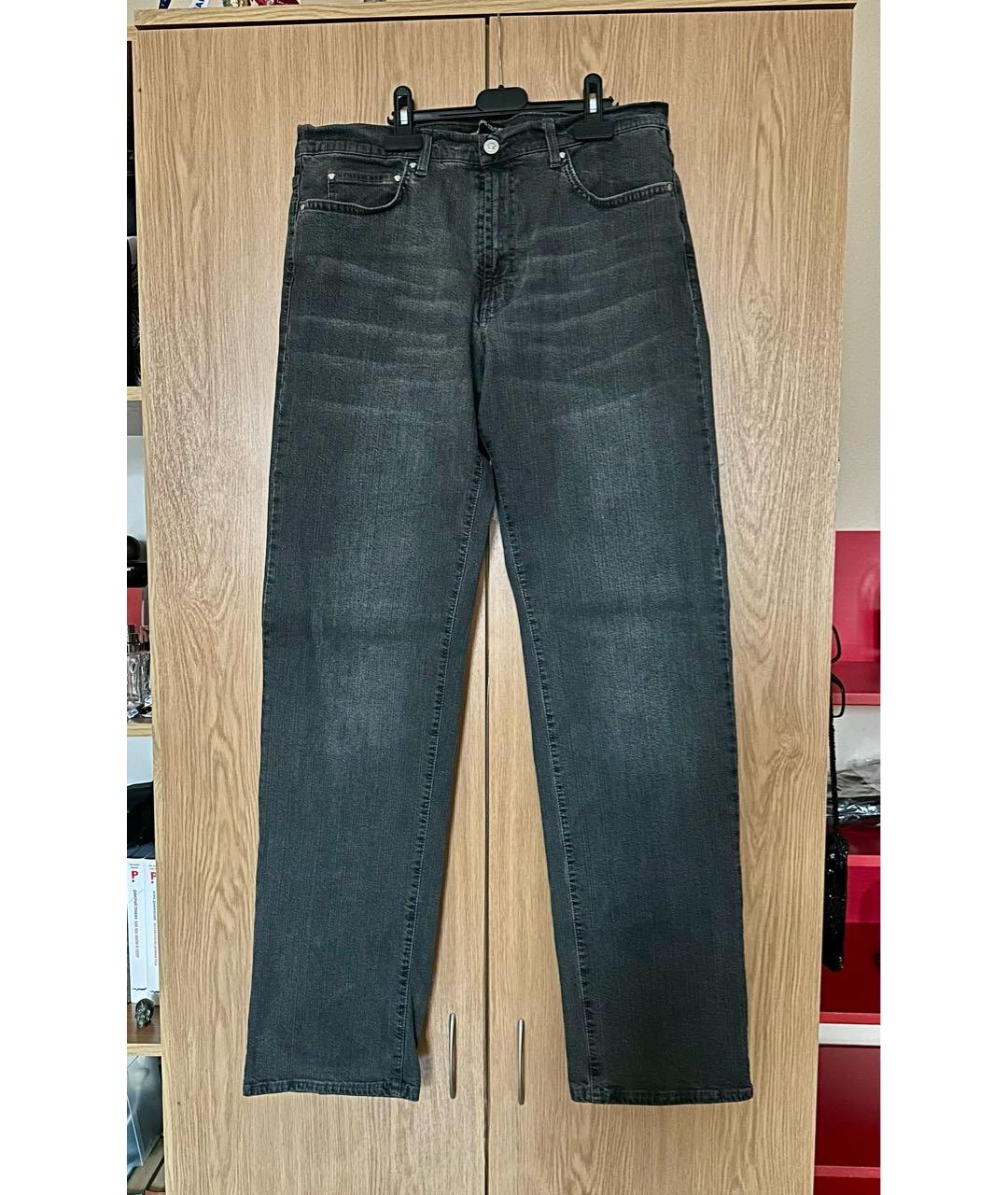 VERSACE JEANS COUTURE Серые хлопковые прямые джинсы, фото 9