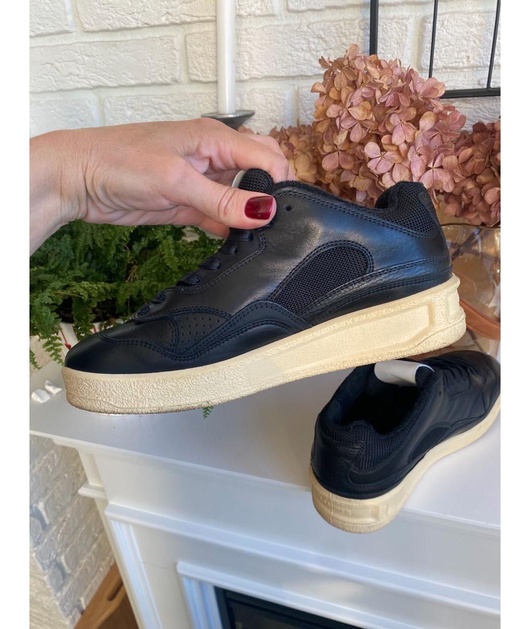 JIL SANDER Черные кожаные кеды, фото 6