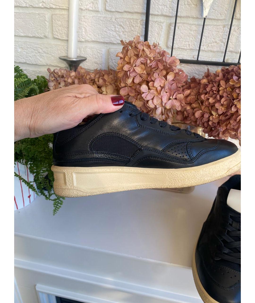 JIL SANDER Черные кожаные кеды, фото 5