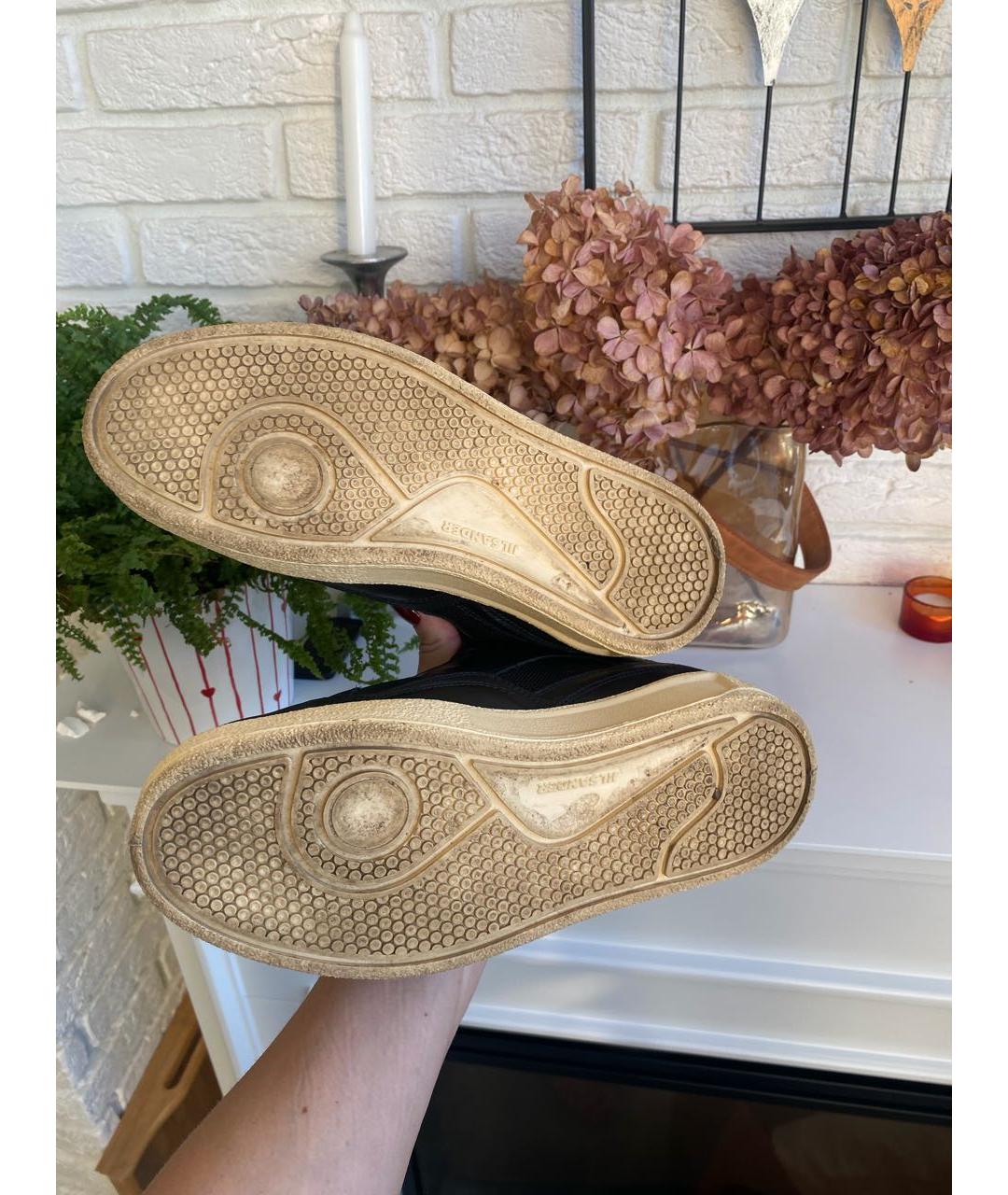 JIL SANDER Черные кожаные кеды, фото 4