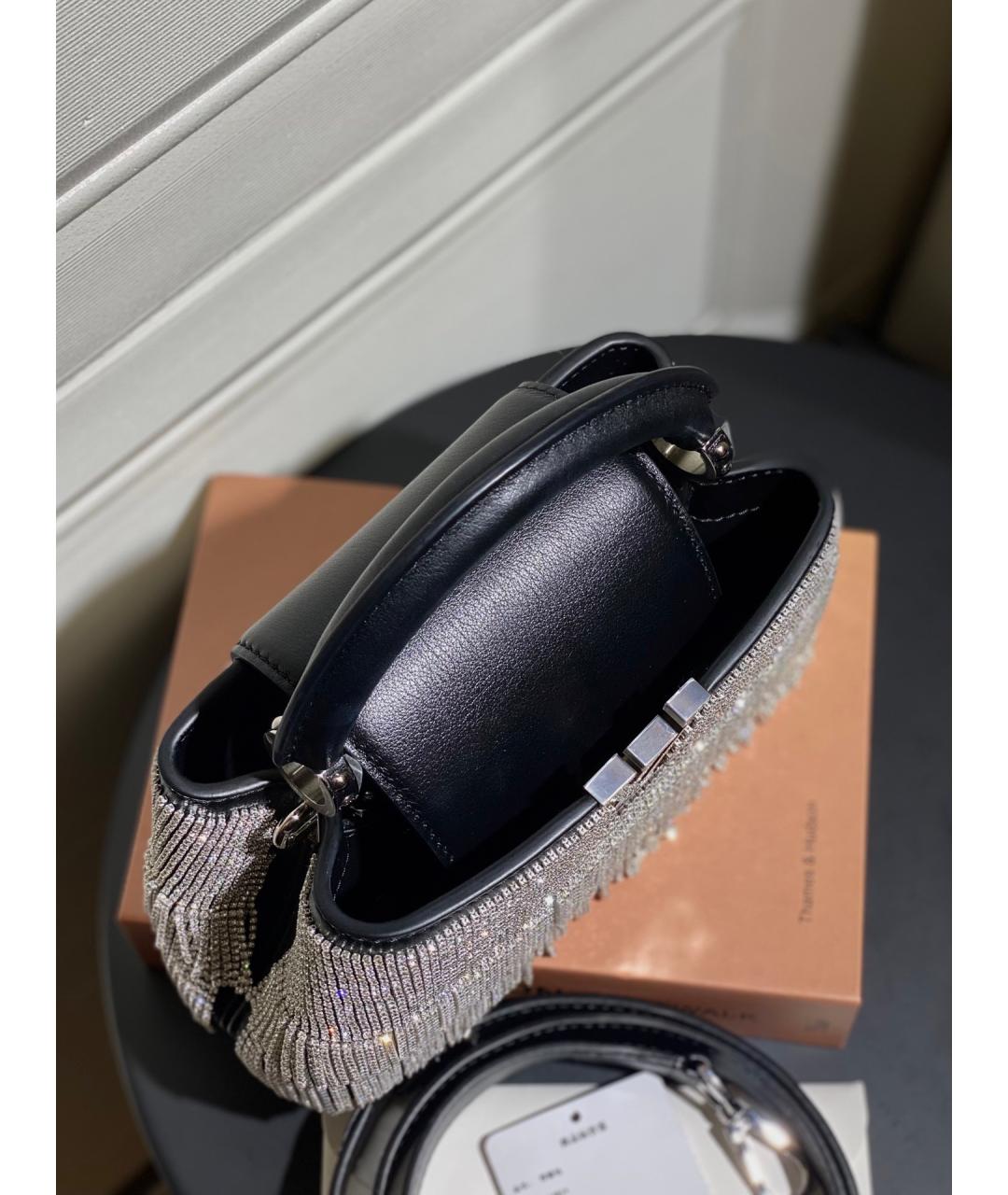 LOUIS VUITTON Черная кожаная сумка с короткими ручками, фото 5