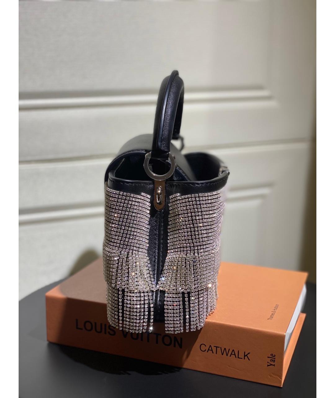 LOUIS VUITTON Черная кожаная сумка с короткими ручками, фото 4