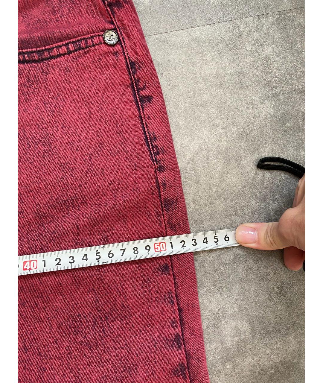 CHANEL Розовые хлопко-эластановые джинсы слим, фото 7