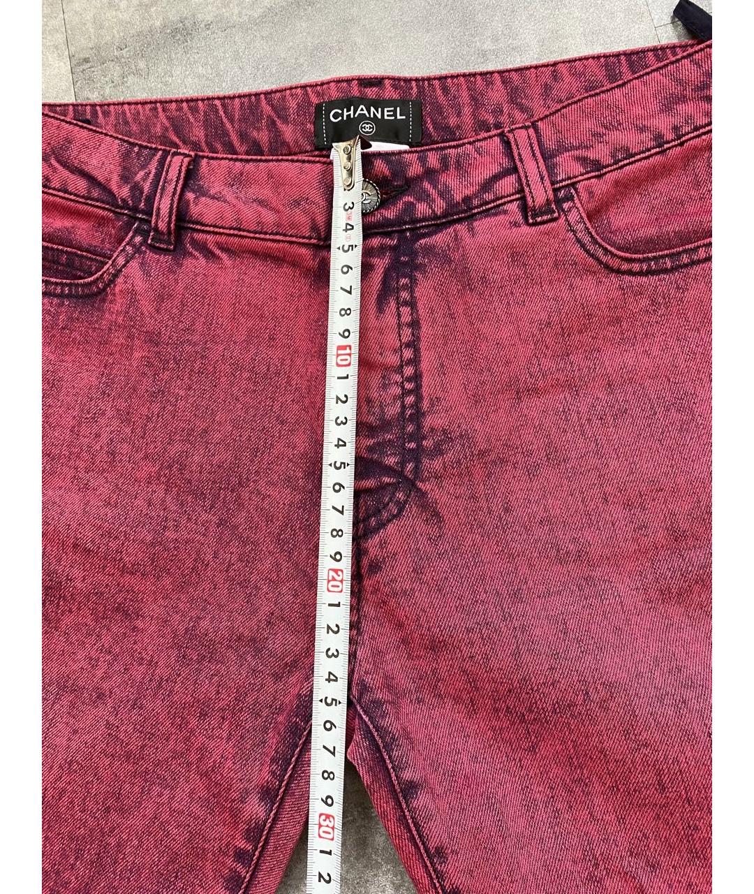 CHANEL Розовые хлопко-эластановые джинсы слим, фото 8
