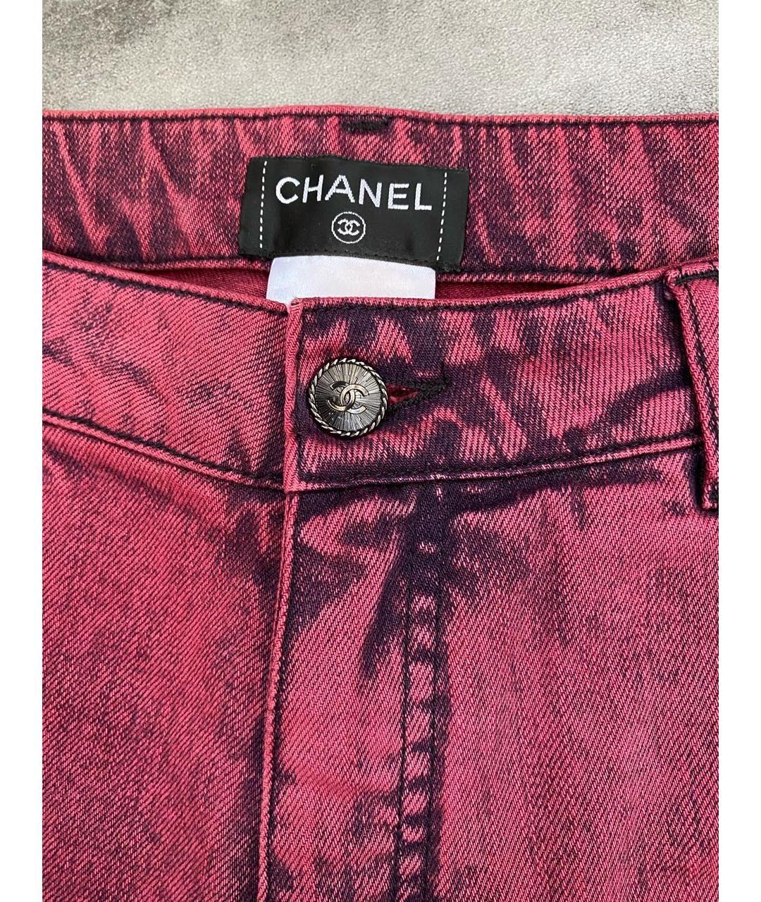 CHANEL Розовые хлопко-эластановые джинсы слим, фото 5