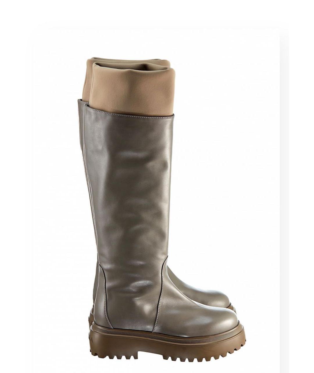 LE SILLA Антрацитовые кожаные сапоги, фото 5