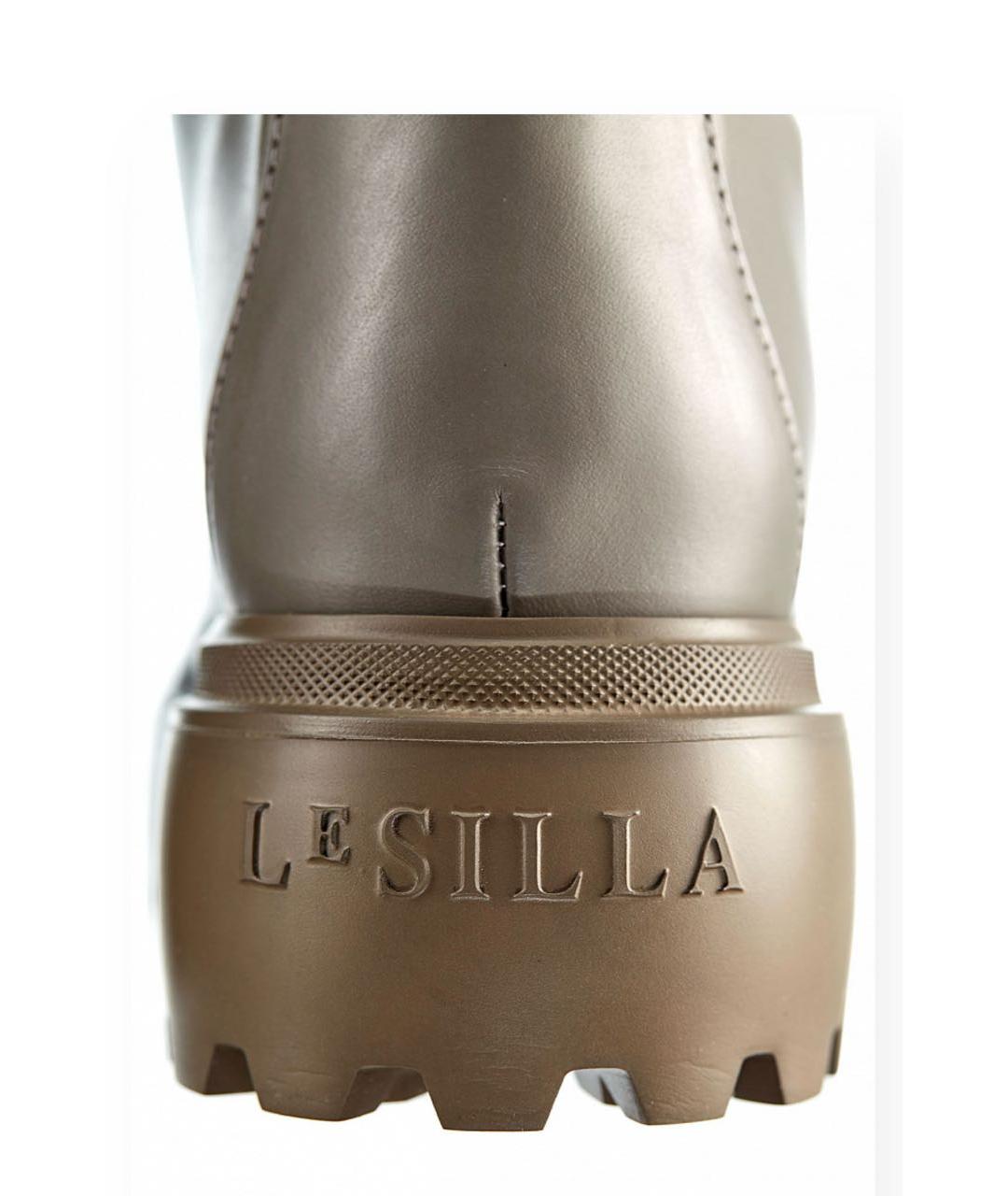 LE SILLA Антрацитовые кожаные сапоги, фото 4