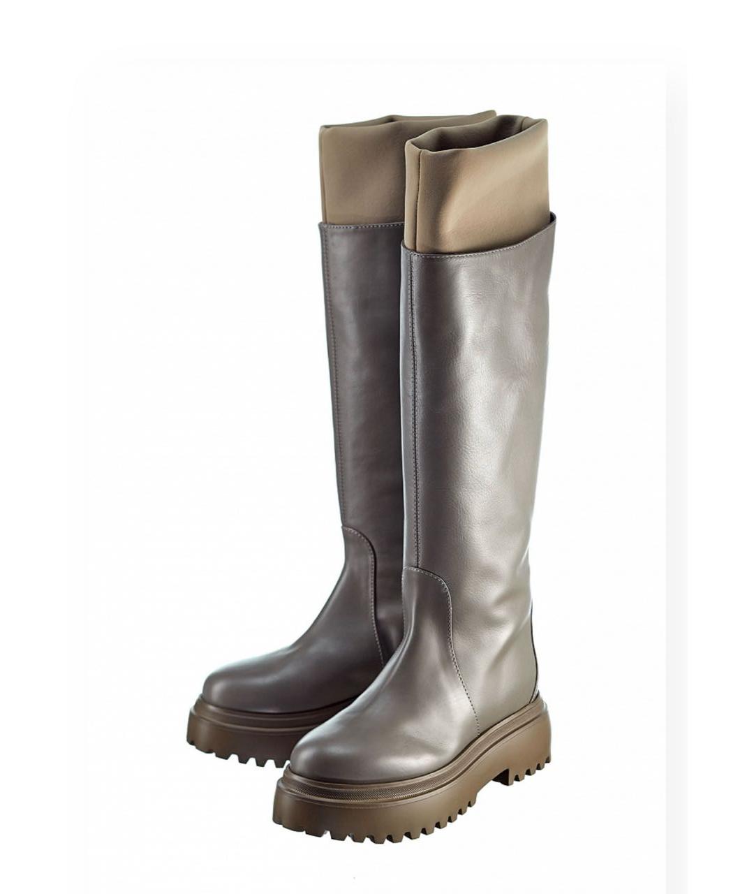 LE SILLA Антрацитовые кожаные сапоги, фото 2