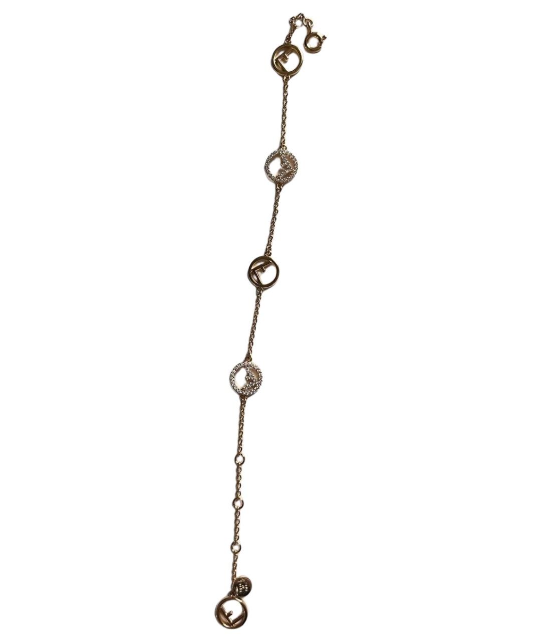 FENDI Золотой металлический браслет, фото 1