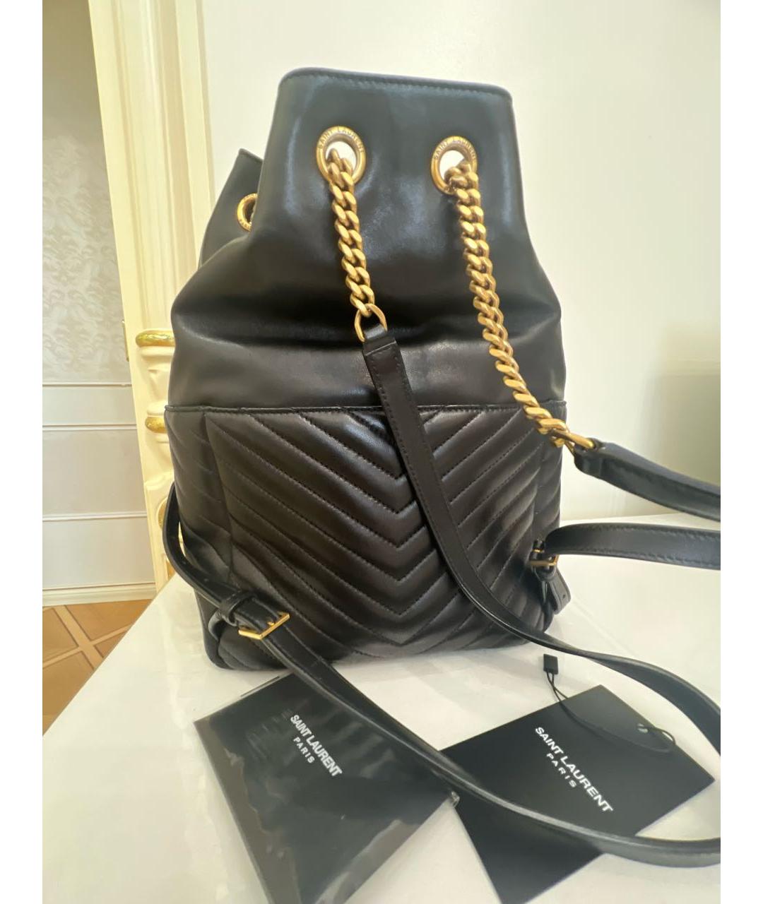 SAINT LAURENT Черный кожаный рюкзак, фото 3