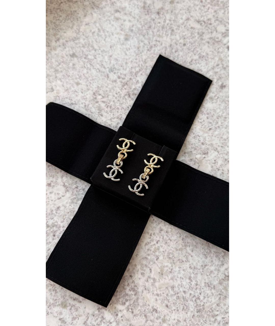 CHANEL Золотые металлические серьги, фото 3